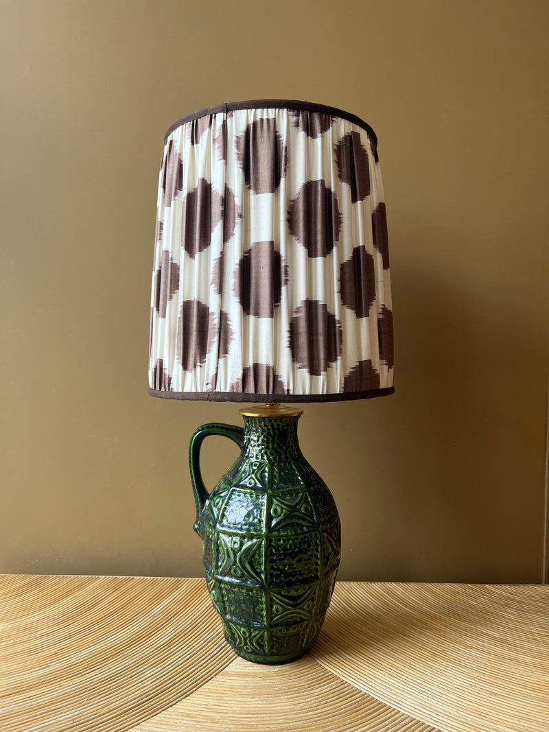 Pleated Shade Ikat Brown Dots | Made To Order