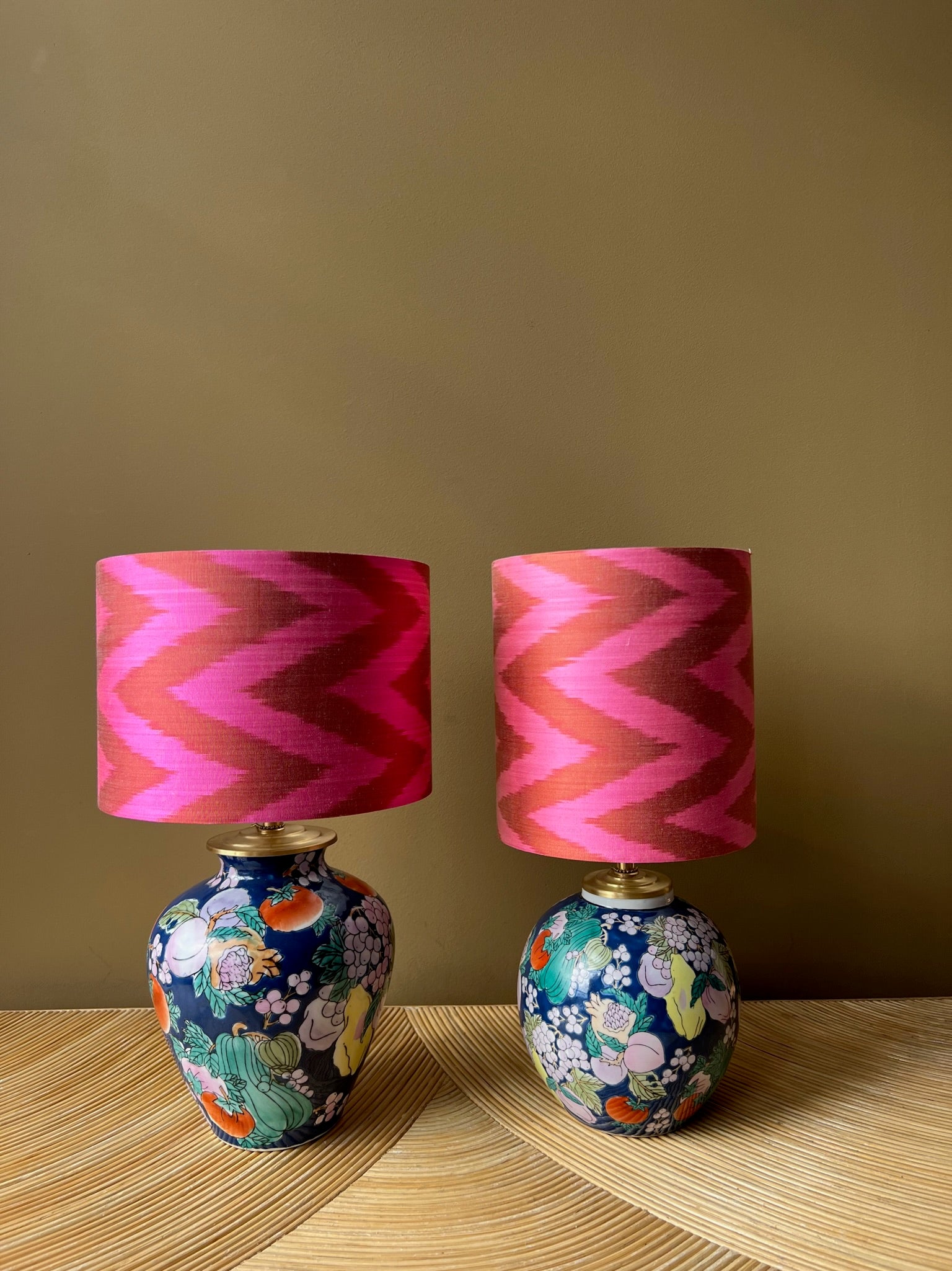 Silk Ikat handmade lampshades by Madame Garage