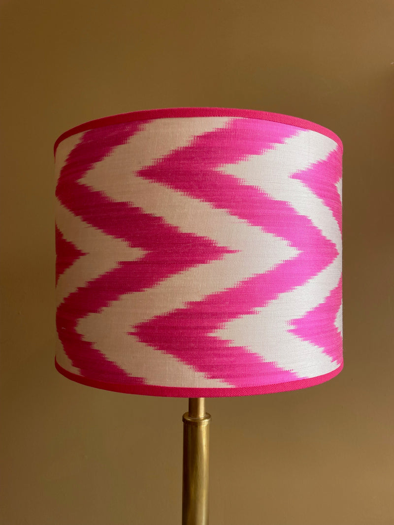 Neon Pink Zigzag Silk Ikat