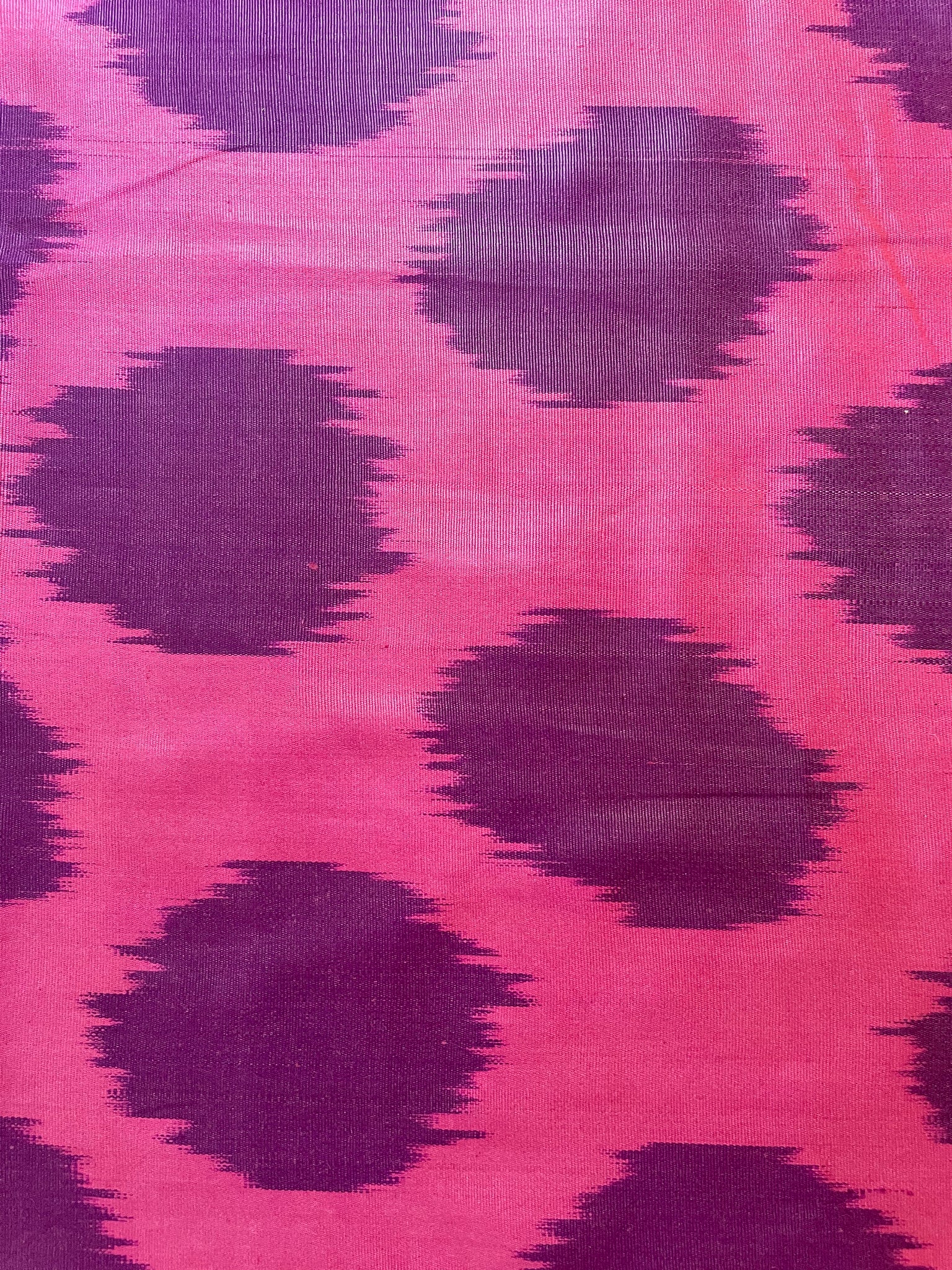 Purple Dots on Fuchsia Silk Ikat