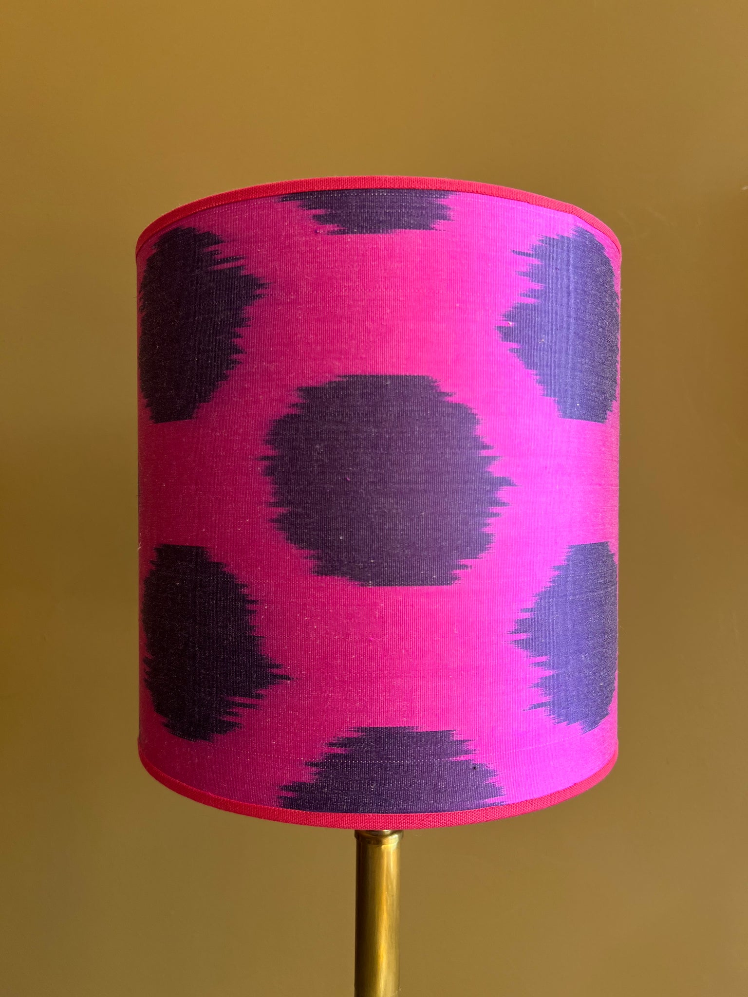 Purple Dots on Fuchsia Silk Ikat