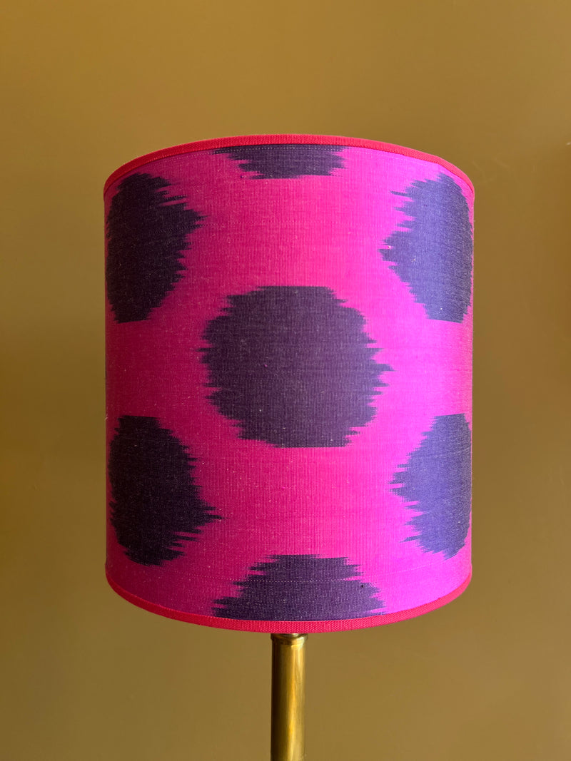 Purple Dots on Fuchsia Silk Ikat