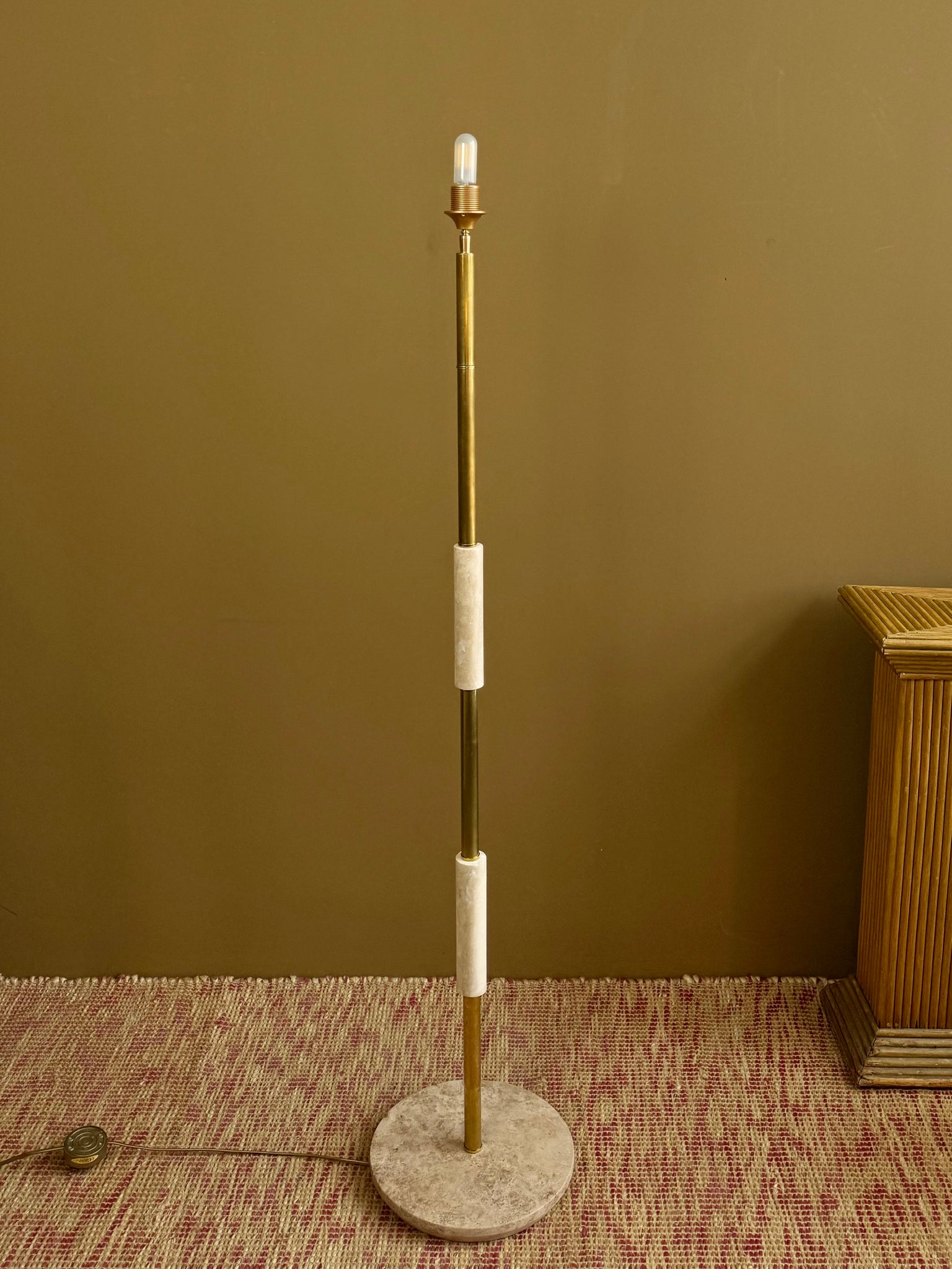 Travertin Brass Floor Lamp