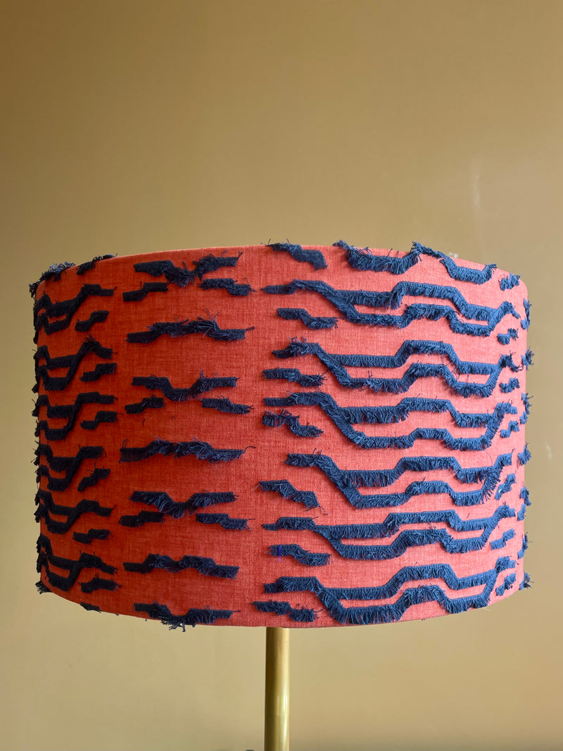 Tiger fray Fringe | Coral and Blue