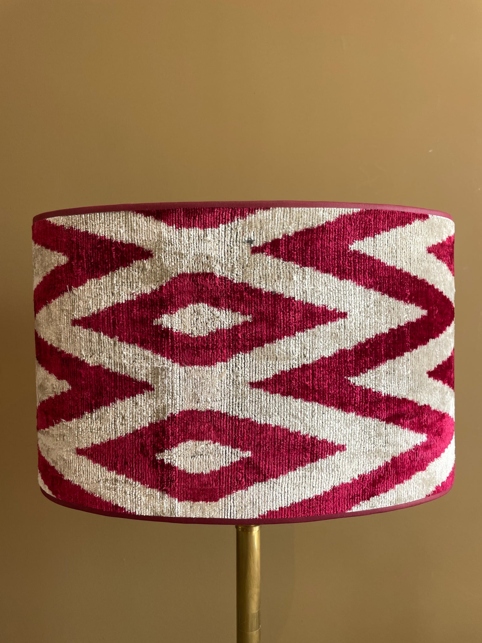 Red Wine Zigzag Velvet Ikat