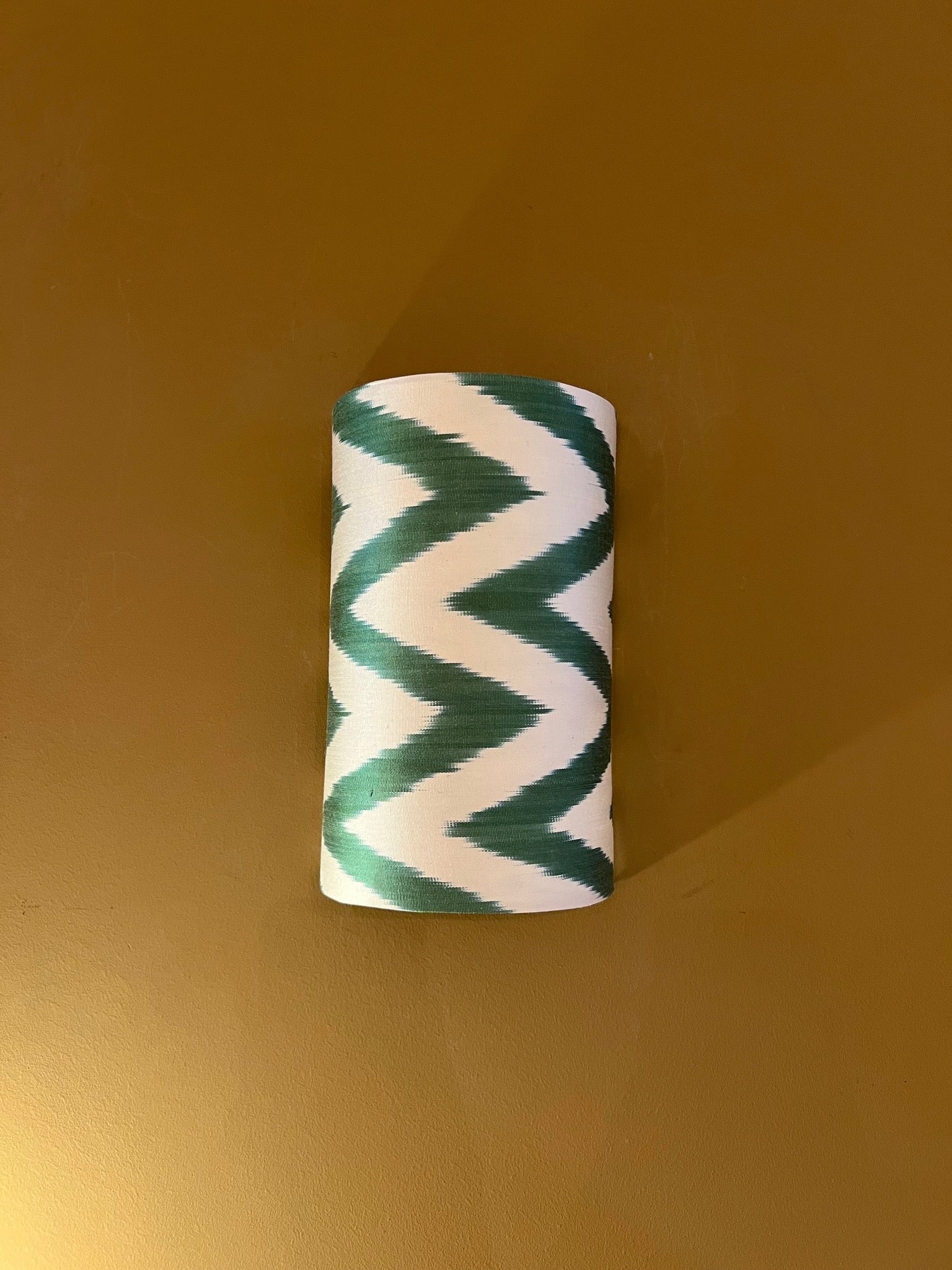 Green White Zigzag | Wall Light